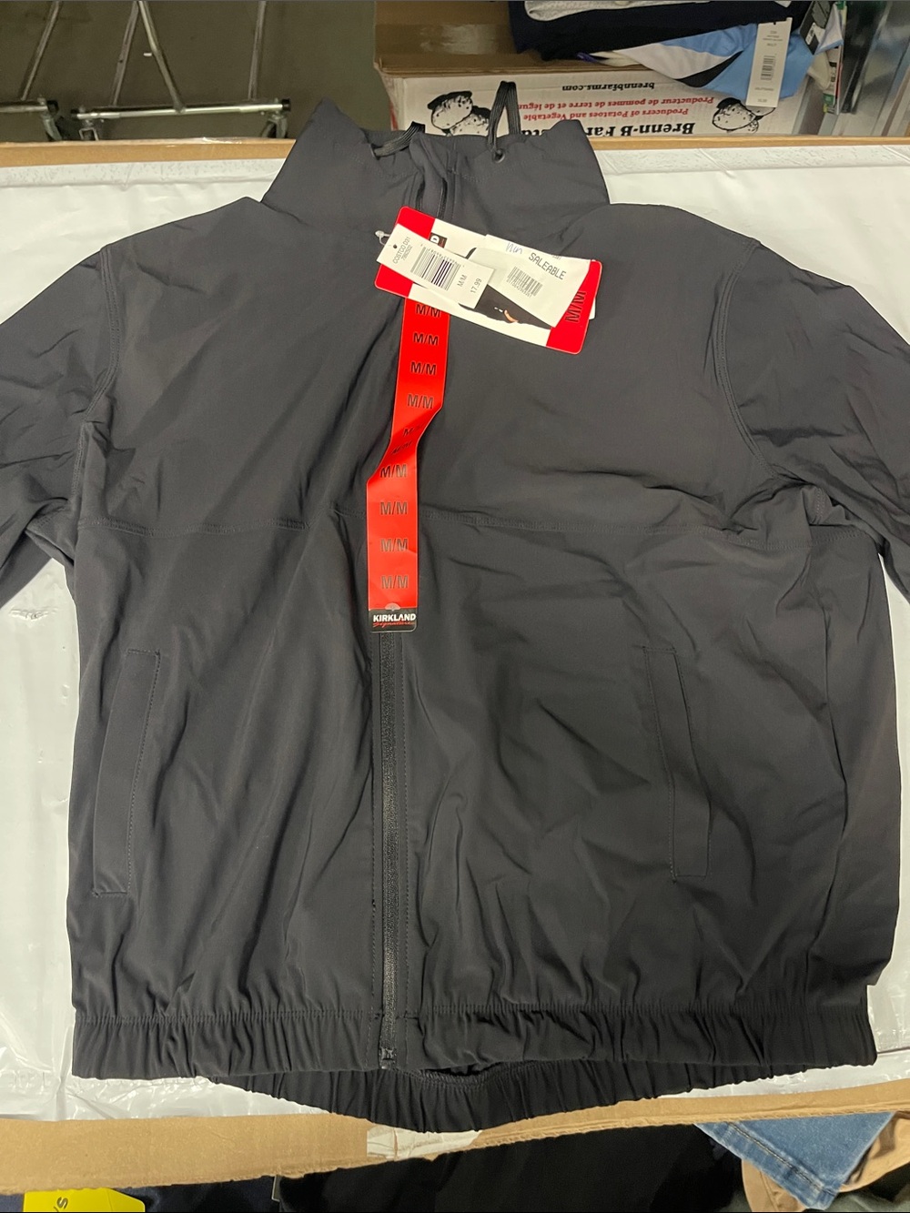 Kirkland Signature Men's Dark Gray Lightweight Zip Front Jacket